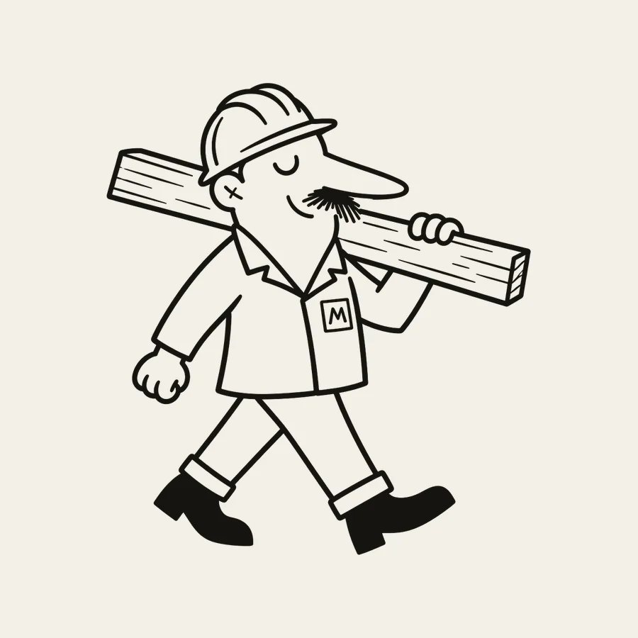 Monty hauling lumber