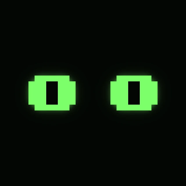 Instagram profile image: the pixel gator eyes on black